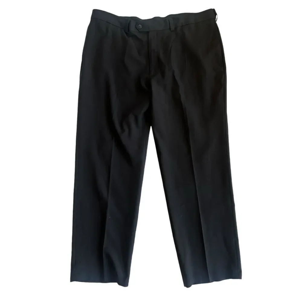 Haggar Classic Fit Expandable Waistband Black Pants Slacks 40 X 30